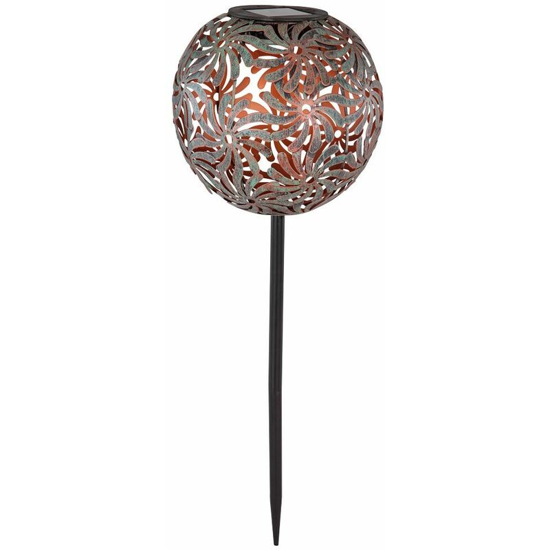 

Lámpara de enchufe LED para exteriores SOLAR bola de trenza decorativa lámpara de espiga de tierra de jardín de oro antiguo Globo 33632G