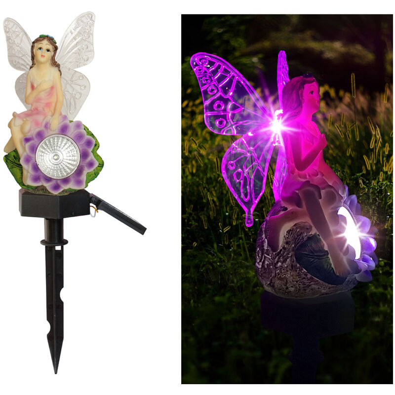 

Lampara de energia solar, farola para jardin al aire libre,Hada de la flor de glicina