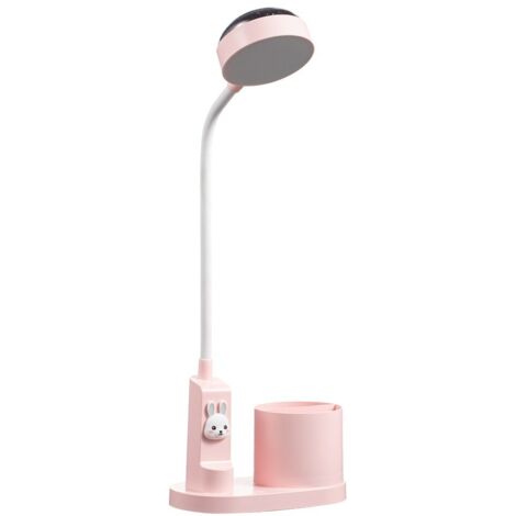 Lámpara de escritorio, ABS/polipropileno, LED, USB, 2000 mAh, rosa/blanco