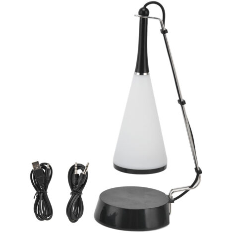 Lámpara de escritorio Bluetooth con luz LED, control táctil y carga USB.