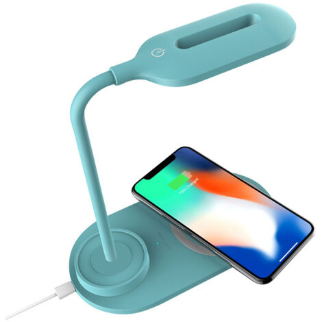 Lámpara de escritorio, cargador inalámbrico para teléfono, soporte USB para lámpara de escritorio, lámpara de lectura plegable