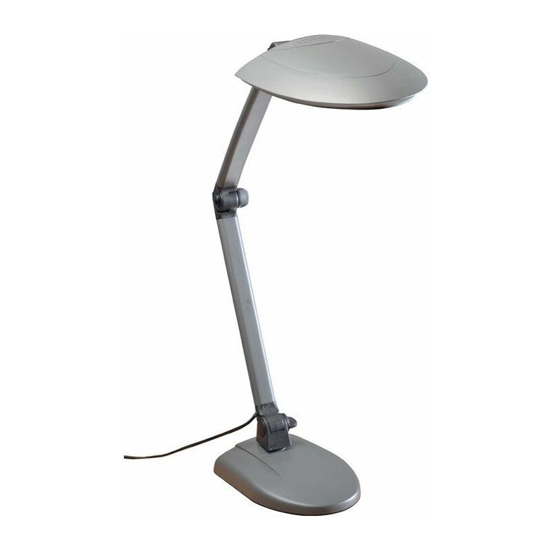 

Lámpara de escritorio con base de plástico negro / antracita y abrazadera de mesa con lámpara de bajo consumo