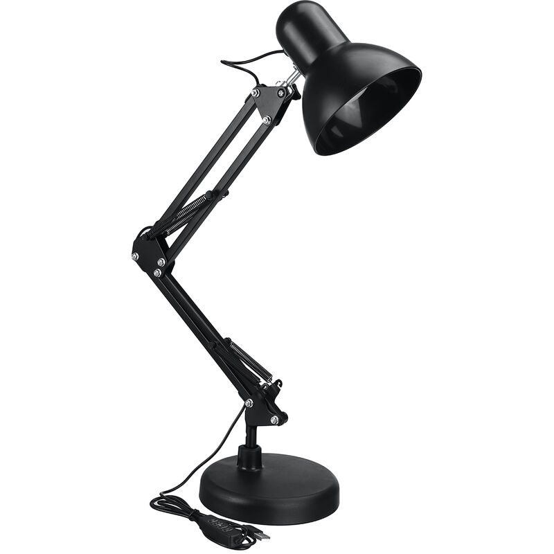 

Lámpara de escritorio de brazo flexible Lámpara de mesa ajustable Luz de lectura con abrazadera para estudio de estudio de oficina en casa (Negro)