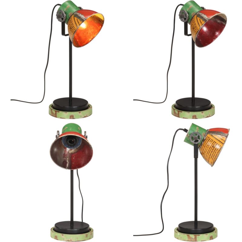 Lámpara de escritorio de colores 25 W E27 17x17x50 cm - Lámpara industrial - Lámpara de madera
