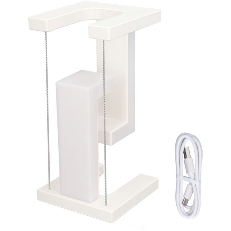 Xisrens Schwarz Lámpara De Escritorio Eosnow Con Levitación Magnética, 3 Niveles De Control Táctil, Led Para Dormitorio, Oficina, Decoración Del Hogar Y Regalos, Color Blanco