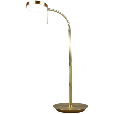 Lámpara de escritorio flexible Monza Led Touch Dimmer Brass Trio Lighting