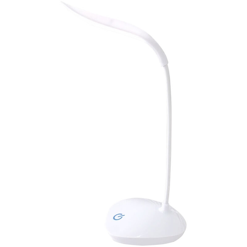 

Lampara de escritorio Lampara de mesita de noche LED con cuello de cisne flexible / Luz de lectura recargable regulable de 3 niveles, blanco