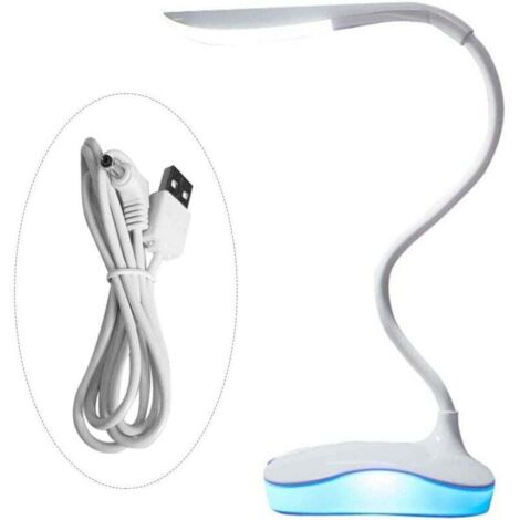 Lámpara de escritorio LED con forma de trébol de cuatro hojas, lámpara de escritorio con protección ocular para estudiantes, lámpara de dormitorio recargable por USB de doble propósito, luz azul.