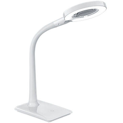 Lámpara De Escritorio Led Con Lupa Wolf White Trio Lighting