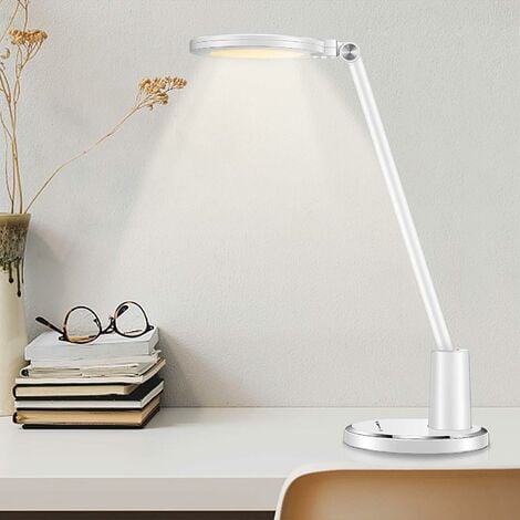 Lámpara de escritorio LED, lámparas de mesa agradables a la vista, lámpara de escritorio regulable, 10 W, 5 modos de color, lámpara de noche con control táctil, hogar y oficina, lámpara de mesa para niños