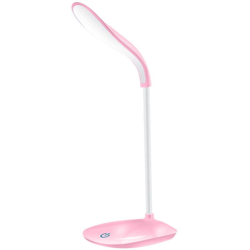 

Lampara de escritorio LED recargable, carga y enchufe USB portatiles, lampara de lectura de manguera flexible de 360 ​​°,Rosa