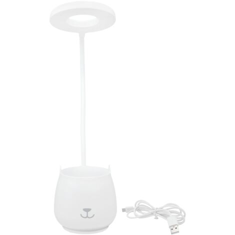 Lámpara de escritorio LED recargable con protección ocular, 3 fuentes de luz ajustables, USB, plegable.