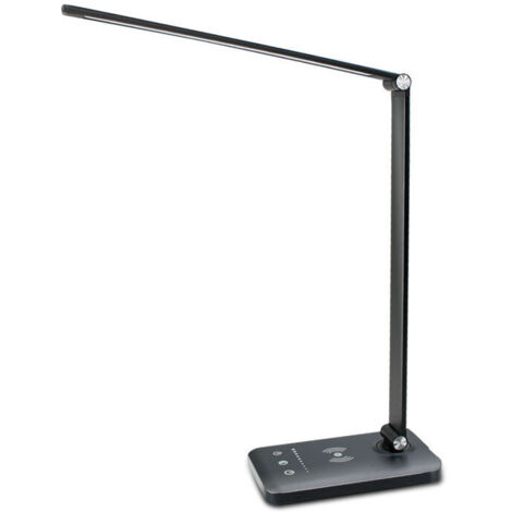 Lámpara de escritorio LED, regulable, 5 modos de color, 5 niveles de brillo, control táctil flexible, protección para los ojos, lámpara de noche con puerto USB y función de temporizador.