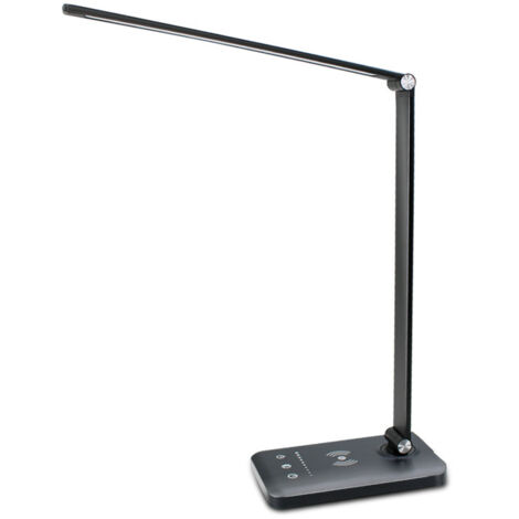 Lámpara de escritorio LED, regulable con 5 modos de color y 5 niveles de brillo, control táctil flexible, protección ocular, lámpara de mesita de noche con puerto USB y función de temporizador.