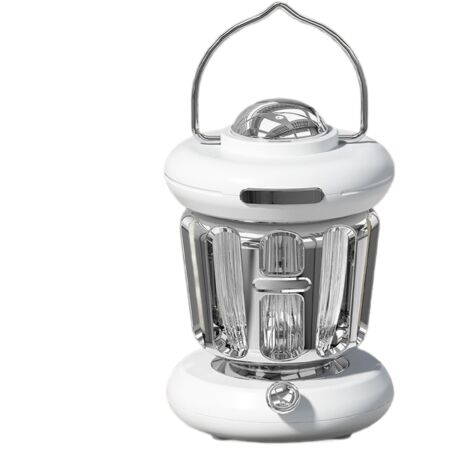 Lámpara de escritorio LED retro - Para exteriores, sala de estar, dormitorio, habitación infantil, habitación de estudiante, residencia estudiantil multifuncional y portátil (blanca).