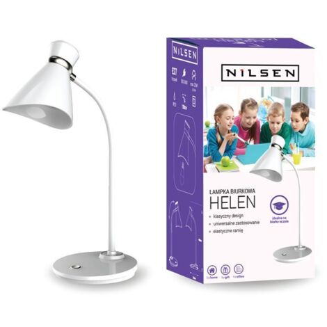 Lámpara de escritorio Nilsen E27 HELEN Blanca E27