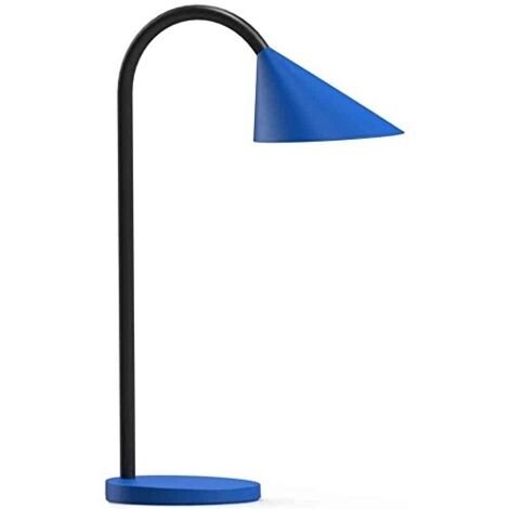 Lampara de escritorio unilux sol led 4w brazo flexible abs y metal azul base 14 cm diametro