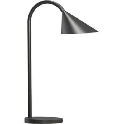 Lampara de escritorio unilux sol led 4w brazo flexible abs y metal negro base 14 cm diametro