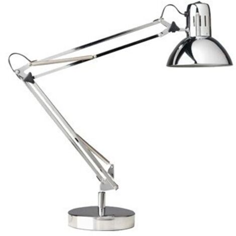 Lampara de escritorio unilux success 80 led brazo doble articulado cromado 40x40 cm base 20 cm diametro