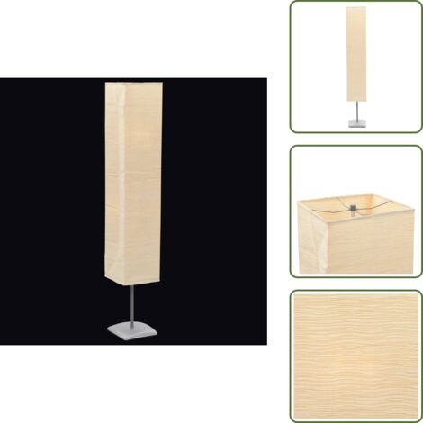 Lámpara de estilo - vidaXL Lámpara de pie con soporte de acero 135 cm beige - Lámpara de relajación