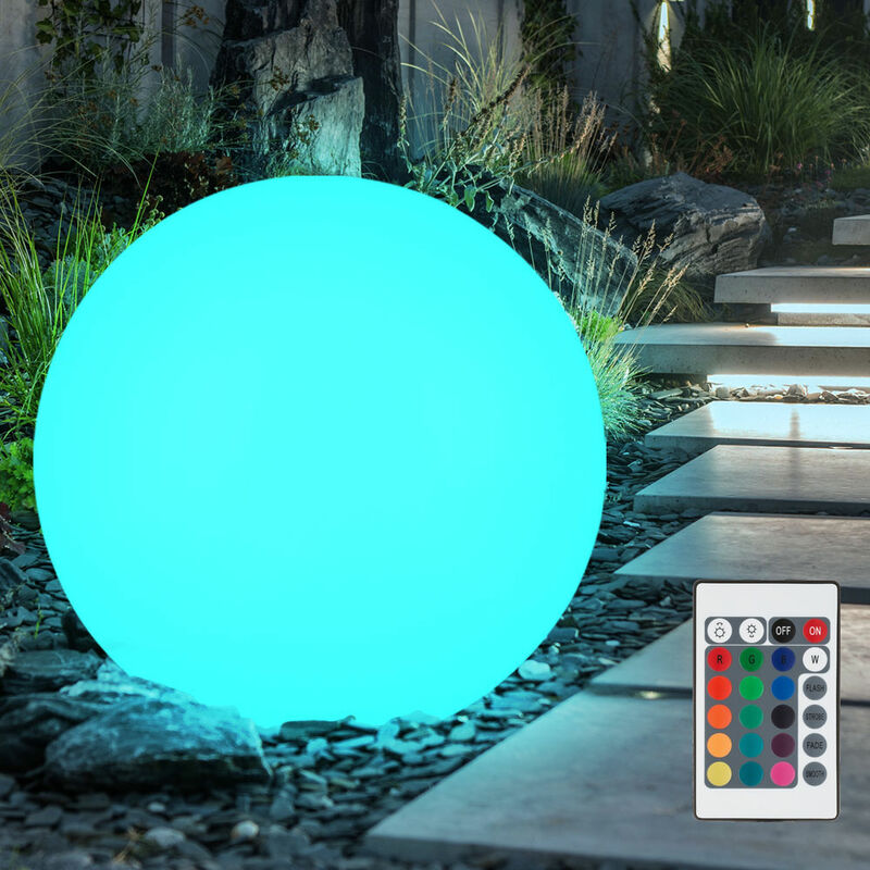 

Lámpara de exterior bola luces de jardín con electricidad bolas de luz para jardín redondo, clavo de tierra blanco, control remoto con cambio de