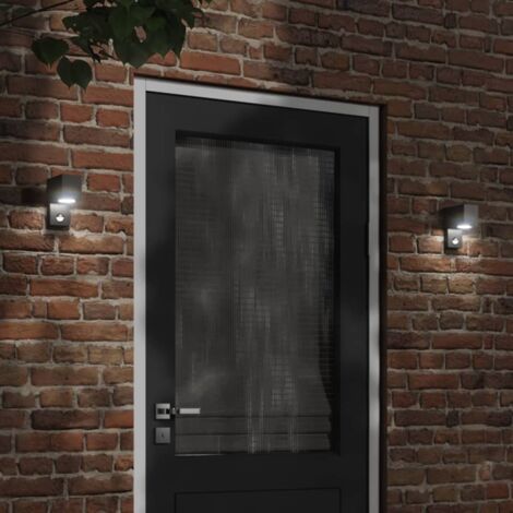 Lámpara de exterior con sensor aluminio fundido a presión negro vidaXL