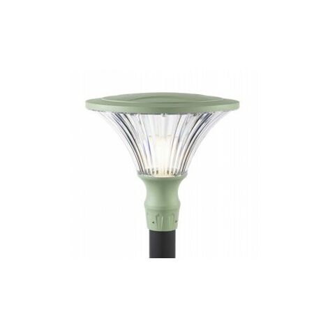 Lámpara de exterior de aluminio fundido con difusor transparente en salvia