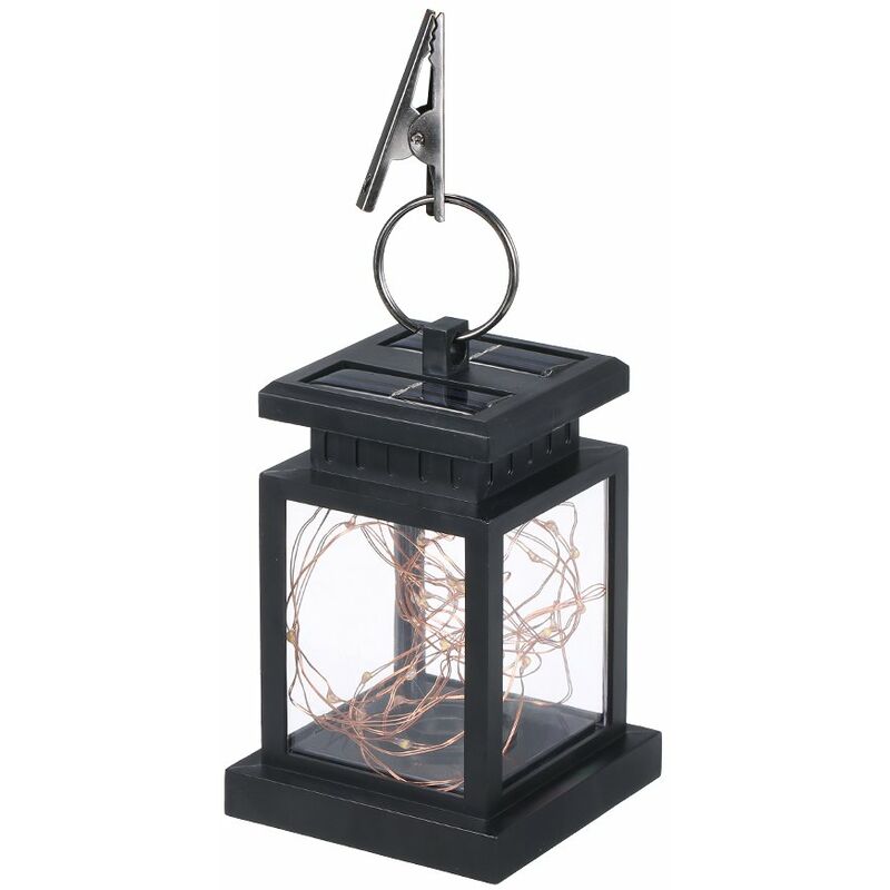 

Lampara de farol con energia solar, clip, blanco calido, 30 LED Cable de cobre IP44 Lampara colgante para exteriores resistente al agua Luz de hadas