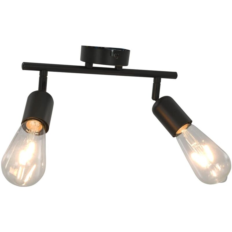 

Lámpara de focos 2 bombillas de filamento 2 W negro E27
