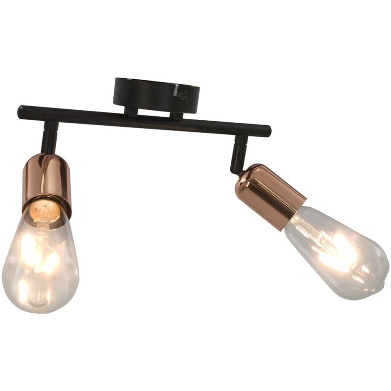 

Lámpara de focos con 2 luces negro y cobre 2 W E27