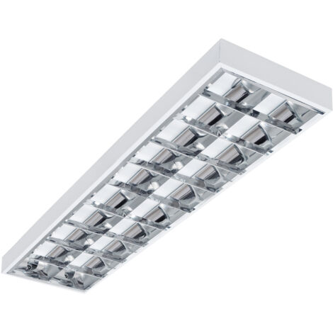 Lámpara de grapado Alu – NOTUS 4LED – 4 LED T8 tubos – 1223x295mm – Blanco – Montaje proyectado