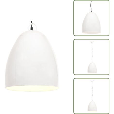 Lámpara de hierro - vidaXL Lámpara colgante industrial redonda 25 W blanca 42 cm E27 - Lámpara de 25 w