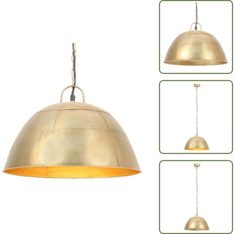 Lámpara de hierro - vidaXL Lámpara colgante vintage redonda 25 W latón 41 cm E27 - Lámpara redonda