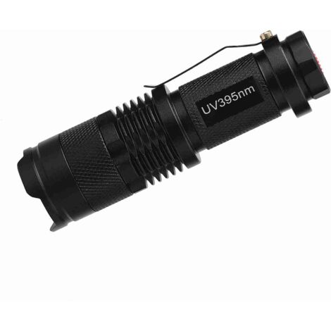 Lámpara de inspección LED UV de luz negra ultrafina, 395 nm, fluorescente, aluminio negro