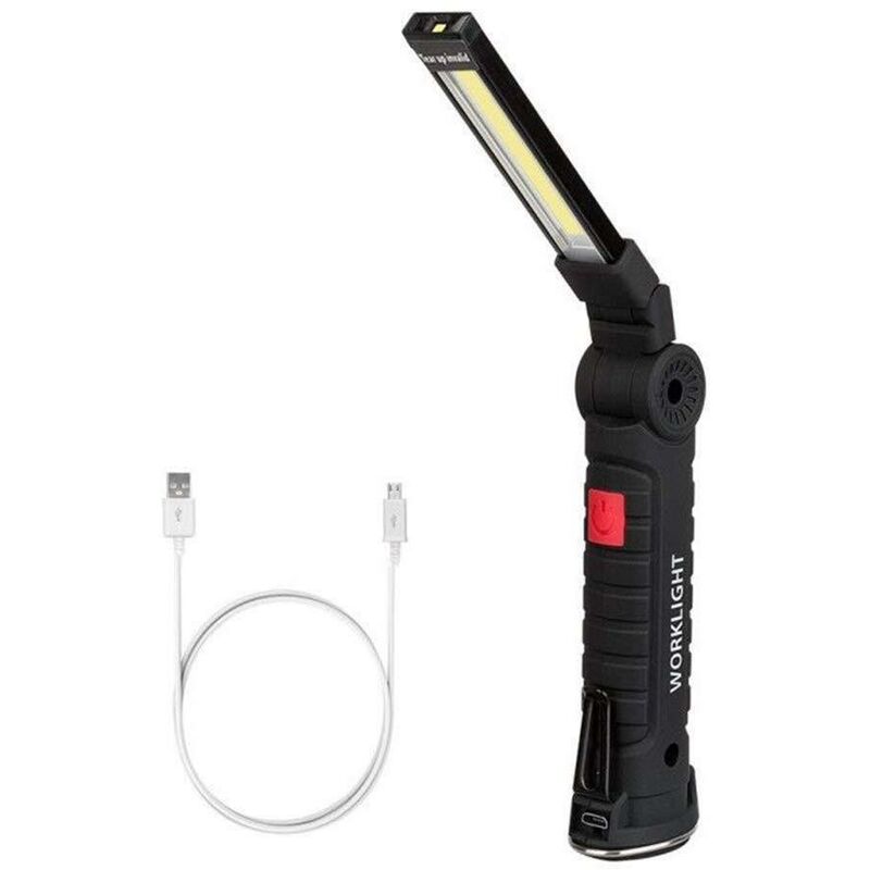 

lampara de inspección linterna cob led recargable usb para taller mecanico iman