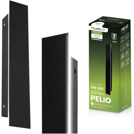 Lámpara de jardín LED de superficie PELIO, aplique de pared, 9 W, 4000 K, IP65, LUMILED
