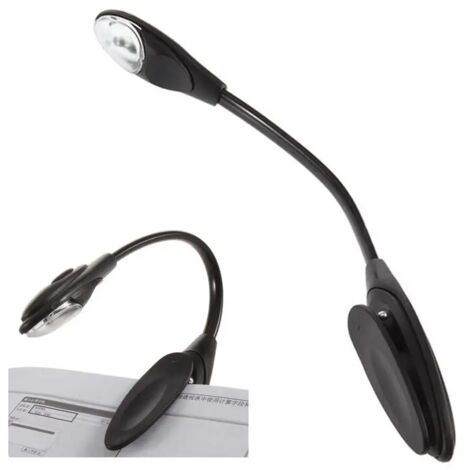Lámpara de lectura LED, mini lámpara de lectura ajustable con clip, fácil de transportar.