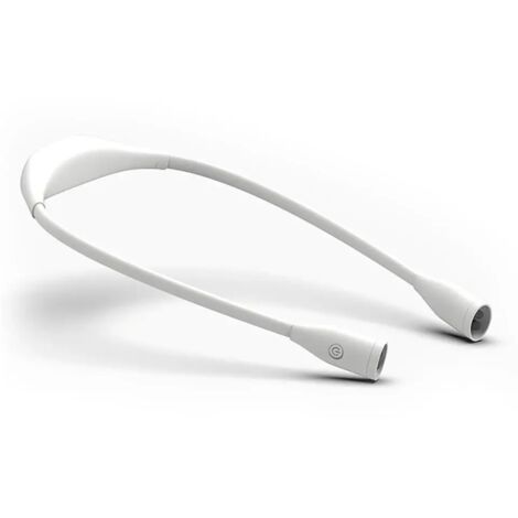 Lámpara de lectura LED para el cuello, recargable por USB, manos libres, lámpara de mesita de noche/luz nocturna - blanca