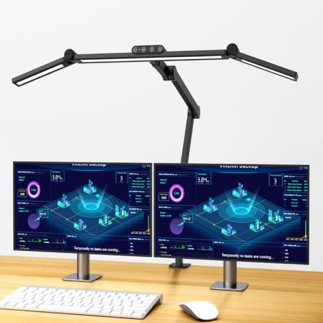 Lámpara de lectura mural negra de 2 piezas (3W), lámpara de mesa mural de aluminio flexible y ajustable con cuello regulable, lámpara de mesilla de noche con interruptor (luz neutra - 4000K).