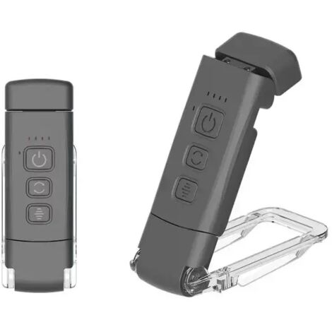 Lámpara de lectura portátil recargable con 3 modos de iluminación, clip para libros y brillo ajustable - color negro.