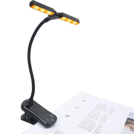 Lámpara de lectura táctil con 14 LED, disponible en tres colores, incluido el negro.