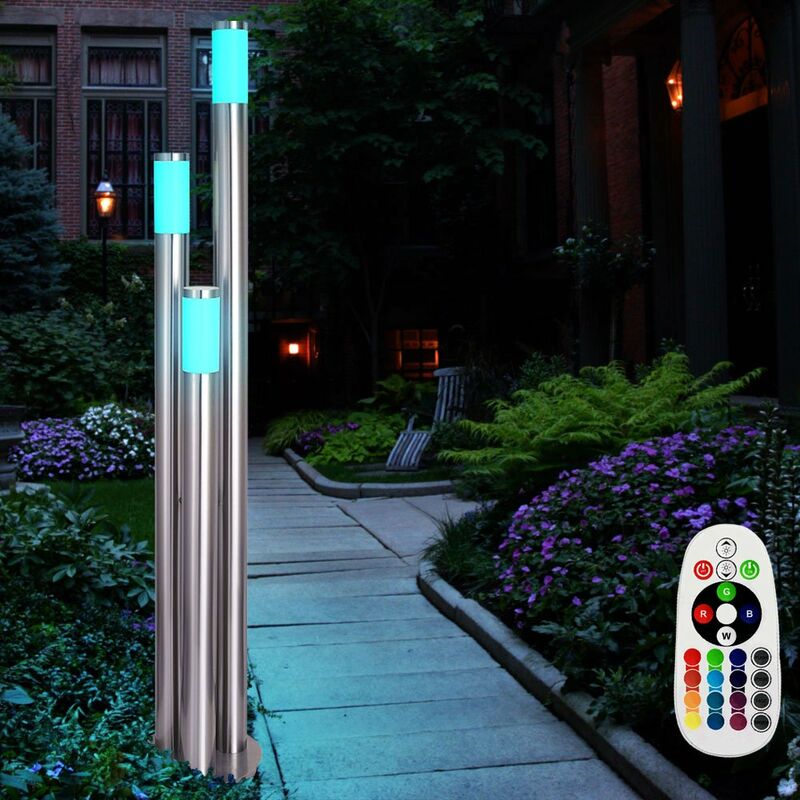 

Cambiador de color teledirigido del acero inoxidable de la lámpara de pie al aire libre de 27W LED RGB colorido