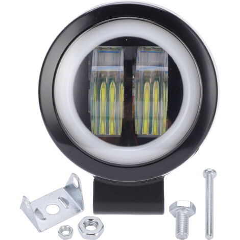 Lámpara de luz antiniebla auxiliar con doble lente 4D de 20 W LED tipo ojo de ángel para motocicleta, cuatriciclo, camión, barco, apertura azul