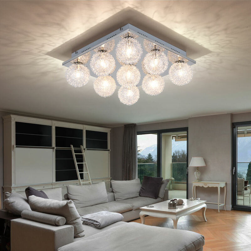 

Lámpara de techo lámpara luz vidrio aluminio cromo plata 56620-9D ENIGMA - Globo