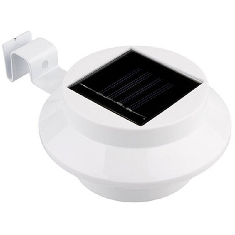 

Happyshop - Lampara de luz solar LED para jardin al aire libre, pared de patio, luz LED, valla de canalon, lampara de pared y soporte,Luz blanca,