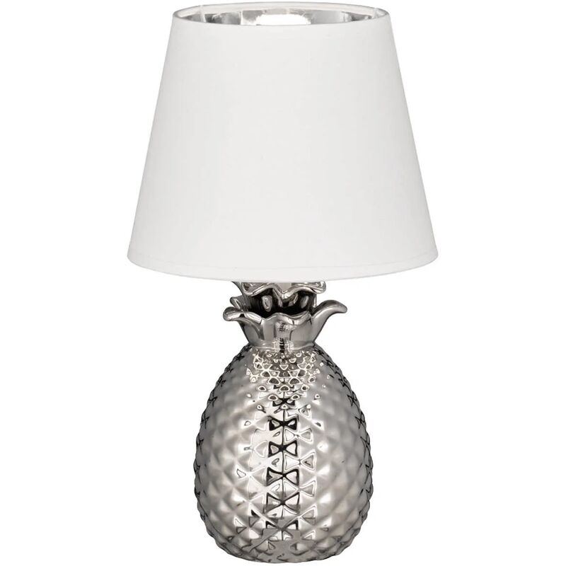 

LÁMPARA DE MESA ANANAS CERÁMICA PLATA 35CM - Lúzete