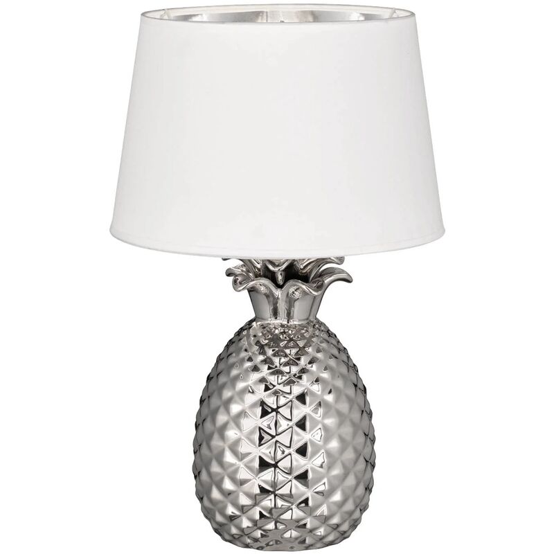 

LÁMPARA DE MESA ANANAS CERÁMICA PLATA 43CM - Lúzete