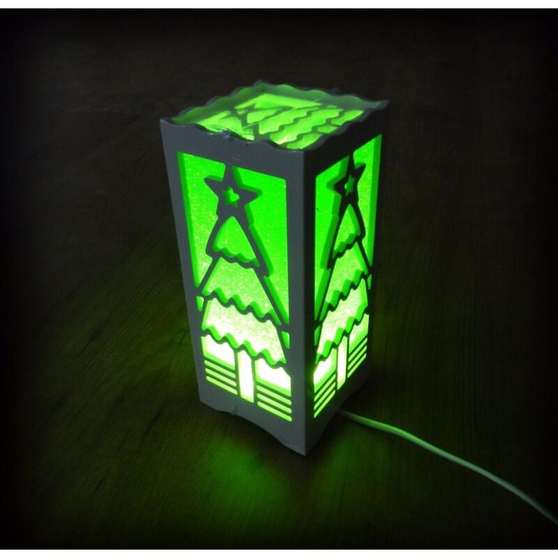 Lámpara De Mesa Atmósfera Árbol De Navidad Fantasía Verde Interruptor 220v