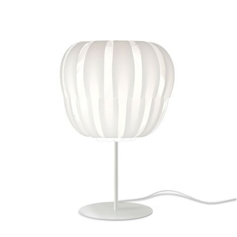Lámpara de Mesa Base y Pie Metal Blanco Cm. 19x33h
