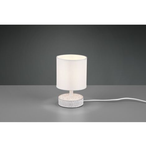 Lámpara de mesa blanca moderna Pantalla de tela de cerámica Marie Trio Lighting